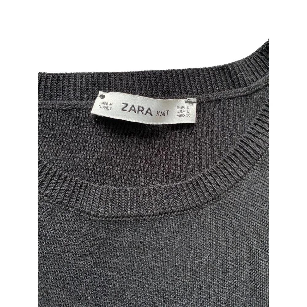 ZARA FLUORESCENT PINK & BLACK SWEATER, LARGE, UNIQUE, QUALITY KNIT, WOMEN'S - Picture 3 of 4